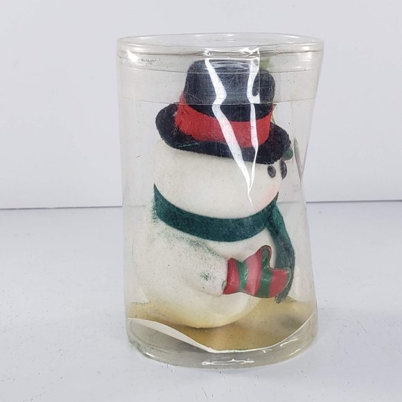 Gibson Greeting Cards Inc Collector's Tree Trims Snowman Flocked Figurine *Flaw* - Picture 5 of 6